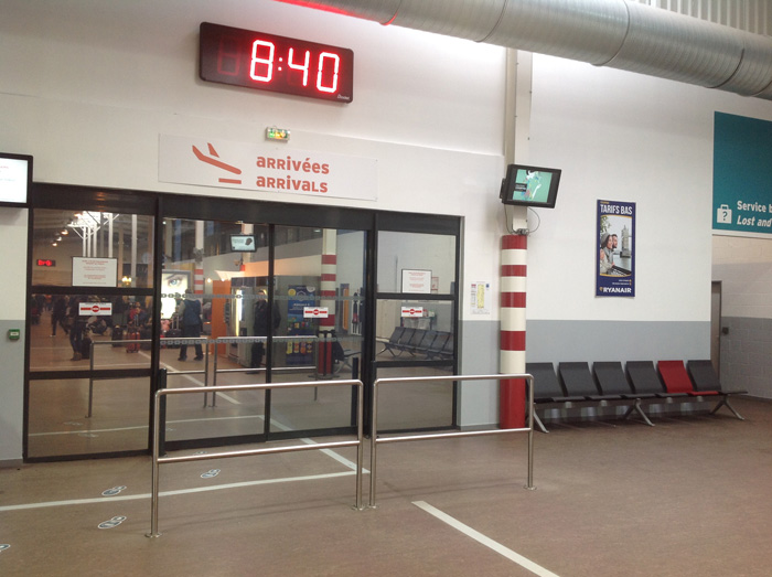 Beauvais airport Terminal 2 exit from the luggage claim area